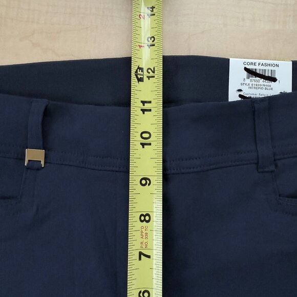 JM Collection Women's Curvy Fit Straight Tummy Control Navy Stretch Pants 14 NWT - Picture 7 of 9